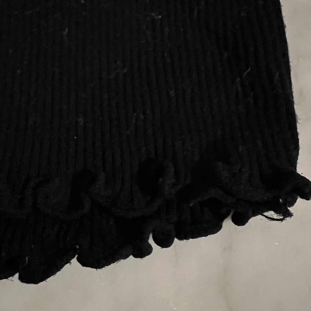 EUC Caslon 100% cotton rib knit tank lace trim tank top lettuce edge hem sz S - Picture 4 of 9